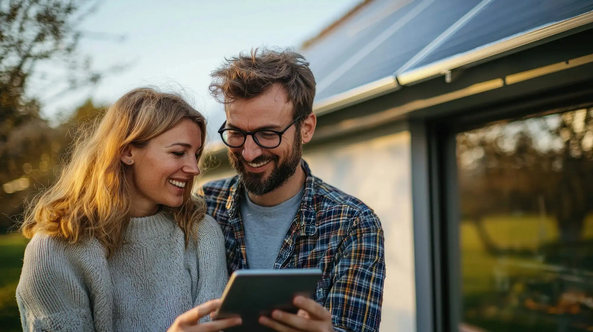 couple looking solar programs in 2026