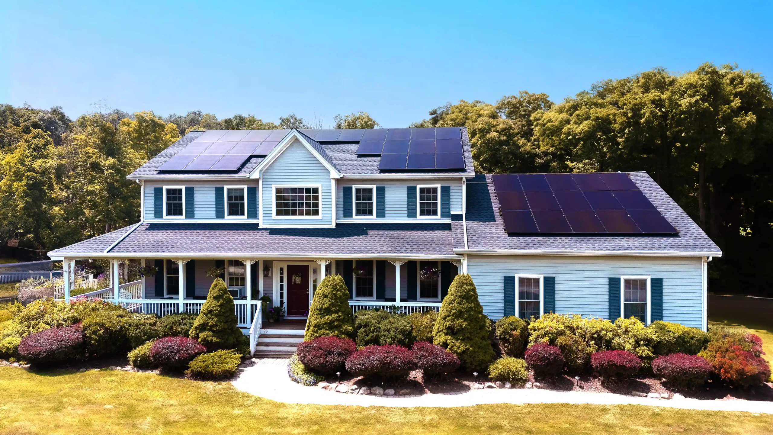 new ny home with solar sytem on the roof