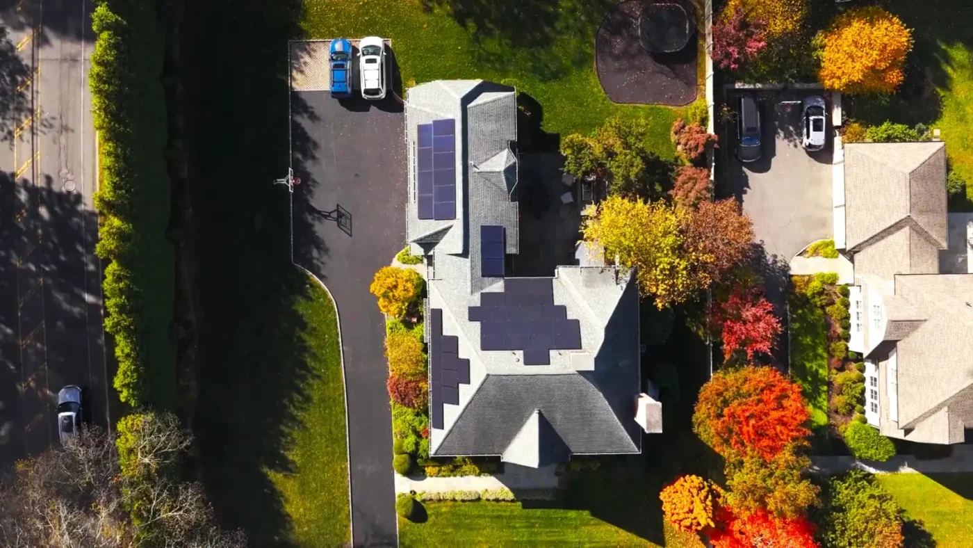 solar home in suburban new york county